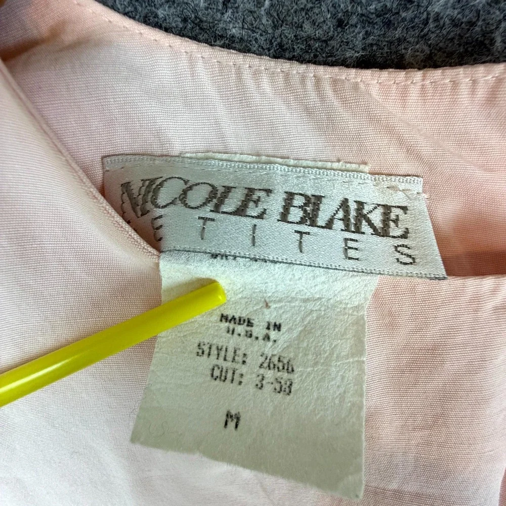 Vintage Nicole Blake Blouse Womens M Petites Pink Soft Minimal‎ Basics Office